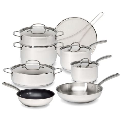 Buy Goodful 12 Piece Classic Stainless Steel Cookware Set With Tri Ply Base For Even Heating