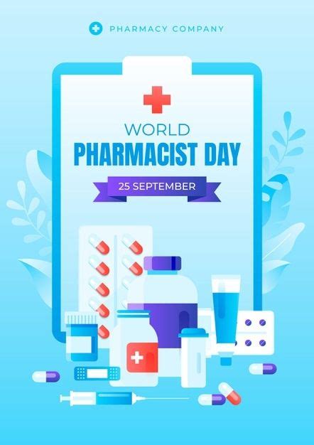 Free Vector Gradient Pharmacist Day Vertical Poster Template World