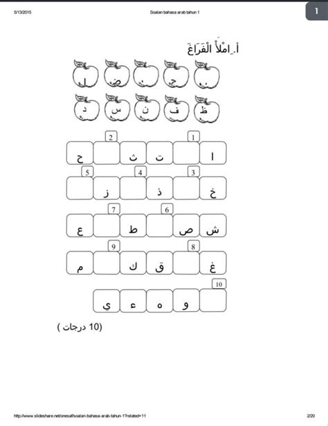 Latihan Bahasa Arab Tahun 1 Sekolah Rendah Download Rph Rpt Soalan