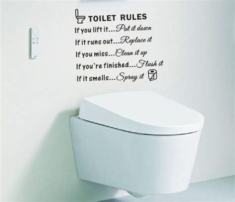 Diy Toilet Rules Bathroom Toilet Wall Sticker Viny Grandado