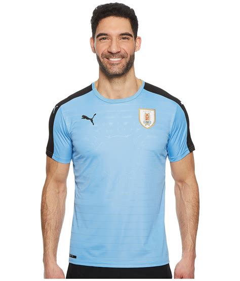 Puma Uruguay Home Replica Shirt In Silver Lake Blue Black Victory Gold