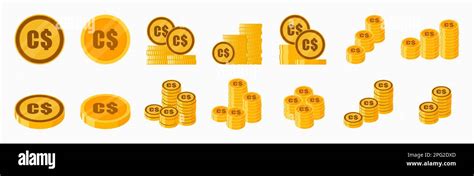 Canadian Dollar Coin Icon Set Stock Vector Image & Art - Alamy