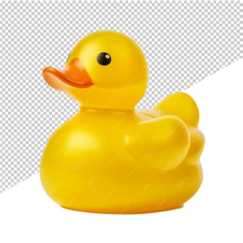 Premium Psd A Yellow Rubber Duck With A Black Background And A White