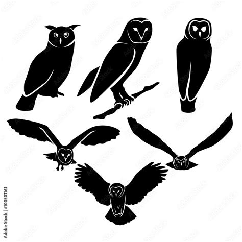 Owl Silhouette Logo Icon Vector Stock Vector Adobe Stock