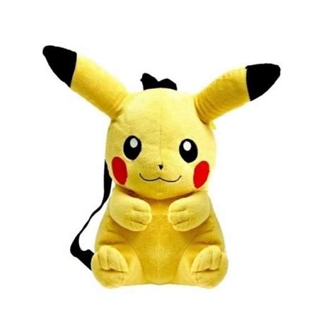 Sac à dos en Peluche Pikachu 32 cm Pokèmon Cdiscount Bagagerie