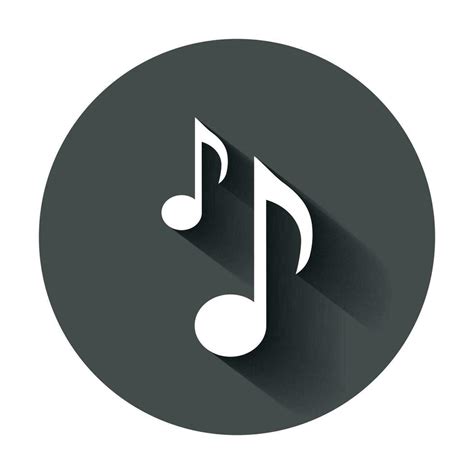 Music Note Icon In Flat Style Sound Media Illustration With Long