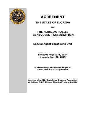 Fillable Online PBA Special Agent Unit Agreement Effective August 31