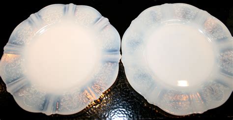 5 Translucent Milk Glass Dessert Plates By Stitchbandit On Etsy