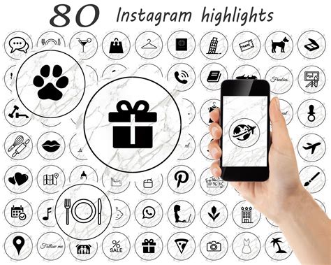 Instagram Highlight Icons Black Marble Myejoker