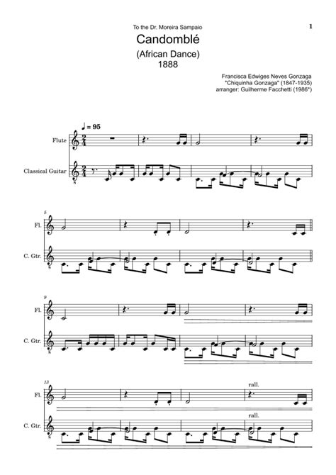 Chiquinha Gonzaga Candomblé Arrangement for Flute and Classical