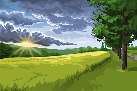 Sun after rain. Art in Inkscape : Inkscape