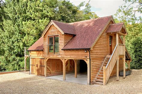 A Classic Barn Oak Framed Garage With Room Above Traditional Garage