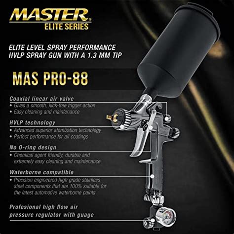 Master Elite Performance PRO 88 Series HVLP Spray Gun With 1 3mm Tip