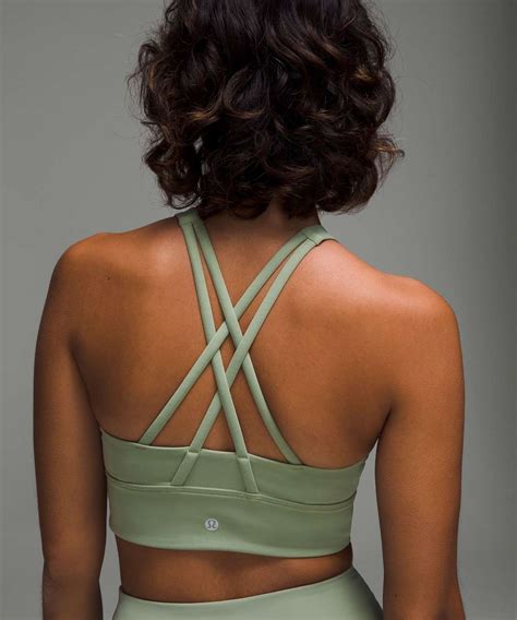 Lululemon Energy High Neck Longline Tough Bra Medium Support B D Cups Laurel Green Lulu