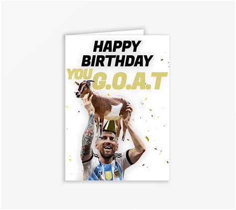 Lionel Messi Birthday Card Happy Birthday You Etsy