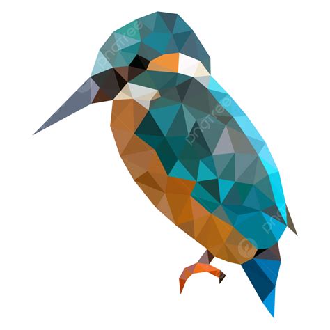 Low Poly Bluebird Kingfisher, Low Poly Bird, Blue Bird, Low Poly Animal ...