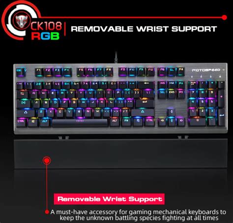 Motospeed CK108 RGB Mechanical Programmable Gaming Keyboard 電競自定義遊戲鍵盤