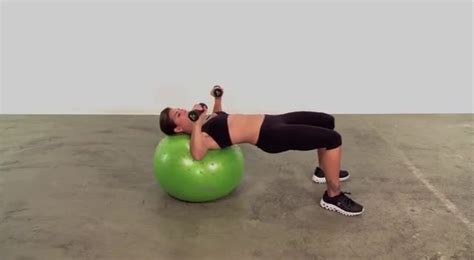 Swiss Ball Dumbbell Chest Press