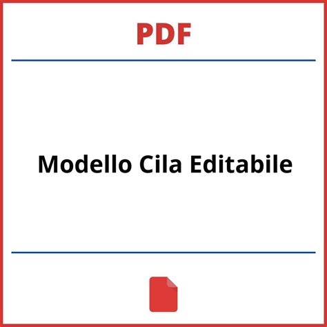 Modello Cila Pdf Editabile