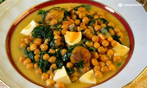 Receta de Garbanzos con espinacas Karlos Arguiñano