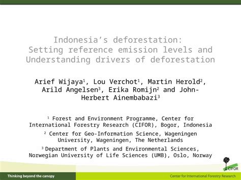 Pptx Indonesias Deforestation Setting Reference Emission Levels And