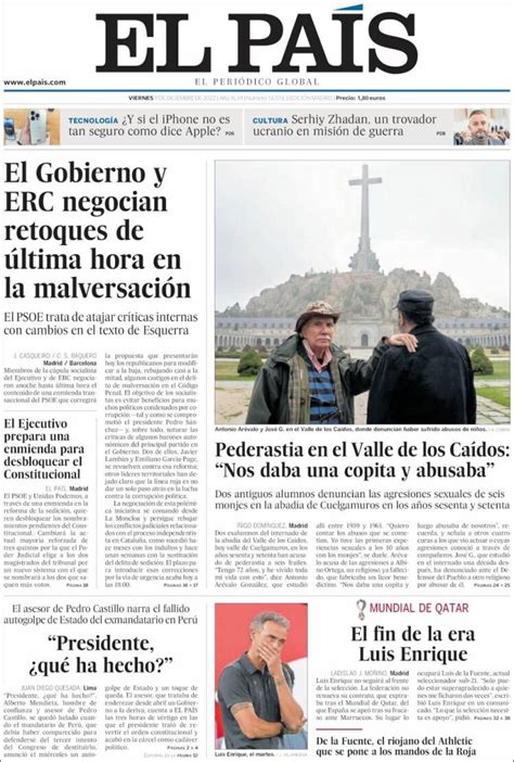 Portada Del Diario El Pa S Del D A News Europa