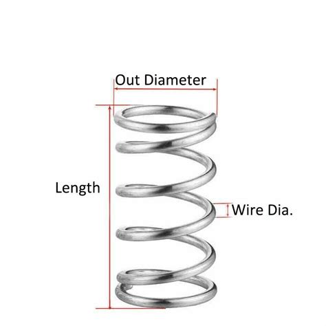 Pcs Stainless Steel Compression Spring Compressed Wire Dia Mm