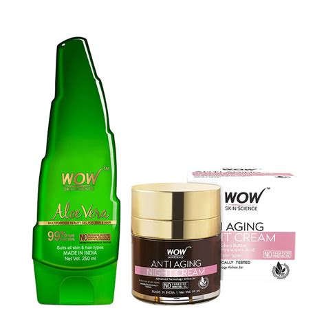 Buy WOW Skin Aloe Vera Gel & Anti Aging Night Cream Online