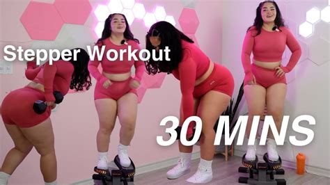 Min Hiit Stepper Workout At Home Core And Back Youtube