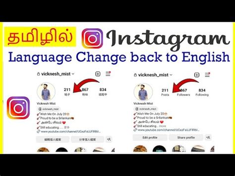 How To Change Instagram Language Back To English Tamil VividTech