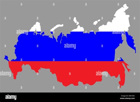 Russia map in russian flag. Russian federation vector map on flag ...