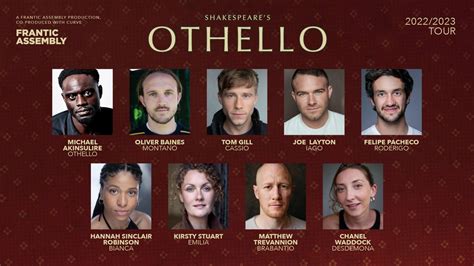 Casting And Full Creative Team Announced For Frantic Assembly’s Acclaimed Adaptation Of Othello