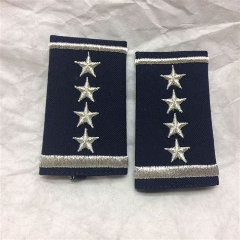 Military Air Force Uniform Shoulder Epaulet Insignia Lot 2 4 Star