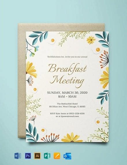 20 Breakfast Invitation Templates Free Downloads