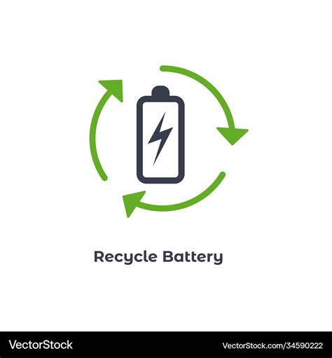 Circle Green Recycle Battery Icon Royalty Free Vector Image