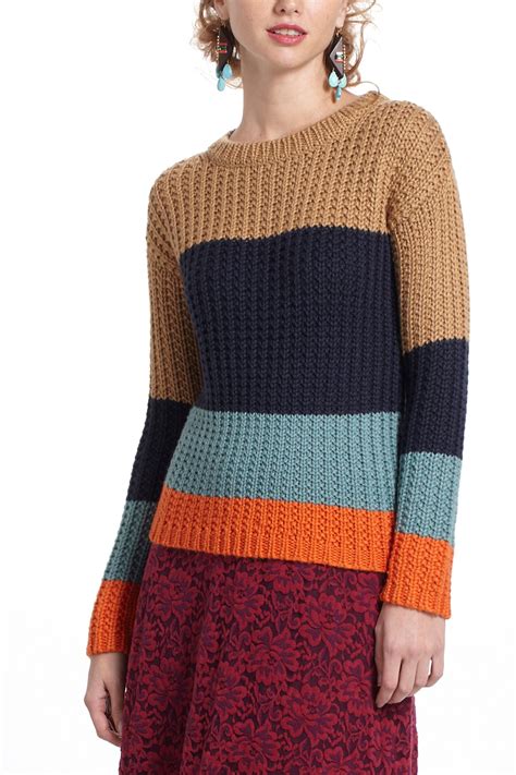 Anthropologie Olaf Colorblocked Sweater In Brown Lyst