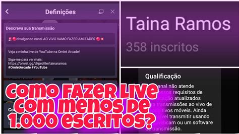 Como Fazer Live No YouTube Menos De Mil Escritos Venha Aprender