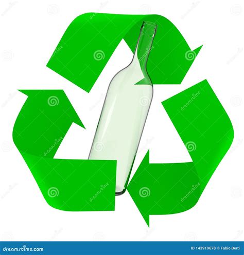 Recycle Symbol With Glass Bottle Stock Illustration Illustration Of