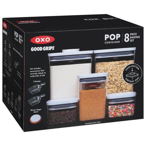 OXO 11236500 Good Grips 8 Piece POP Airtight Stackable Containers, Clear - Walmart.com