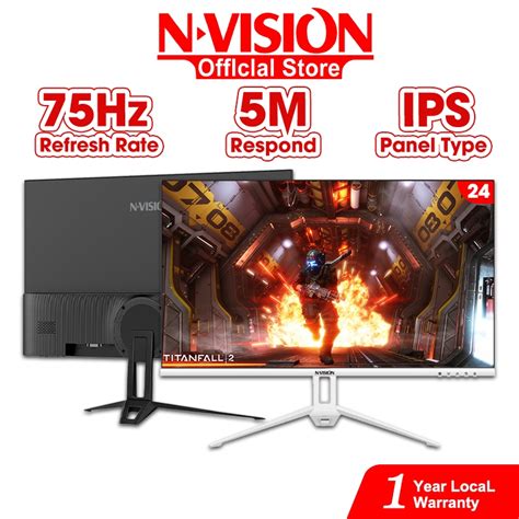 Nvision 24 Inch Ips Monitor 75hz Full Hd Frameless Gaming Computer Pc