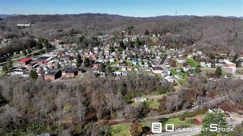 Overflightstock Small Town In The Mountains Drone Aerial View