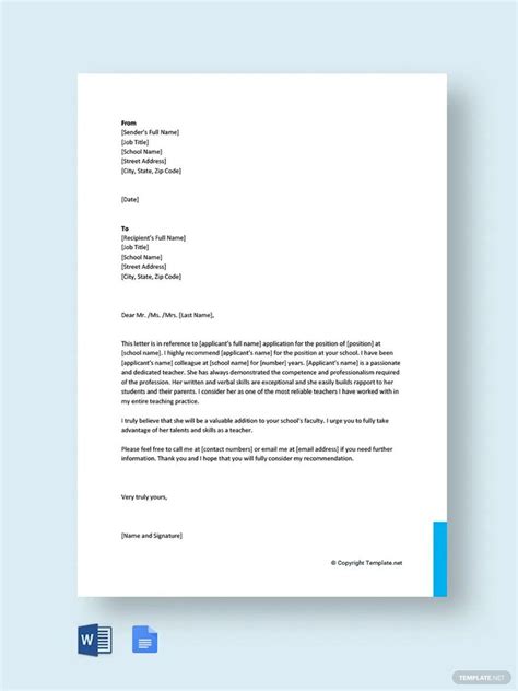 Reference Letter Template Google Docs The Subject Line Of The Email