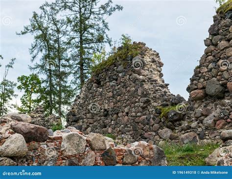 Old Medieval Stone Castle Ruins Ergeme Castle Ruins Stock Photo