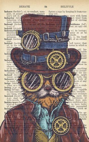 PDF FREE Steampunk Cat Dictionary Art Monthly Weekly Planner With