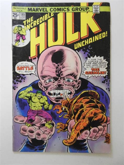 The Incredible Hulk 188 1975 Solid VG Condition Vs The Gremlin