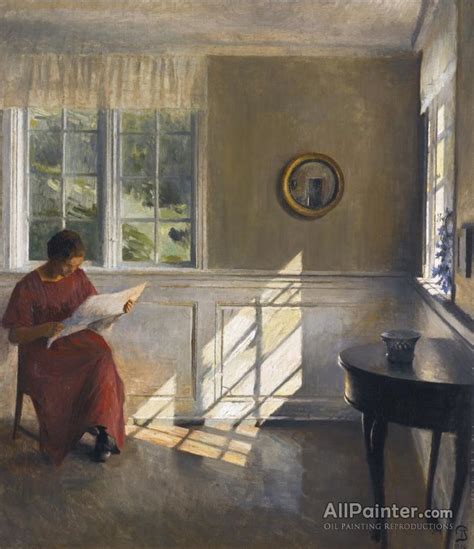 Peter Ilsted A Sunlit Interior1909 Oil Painting Reproductions For