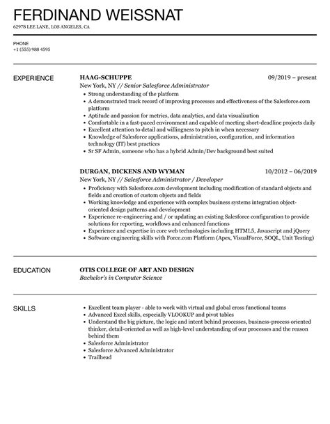 Salesforce Resume Templates