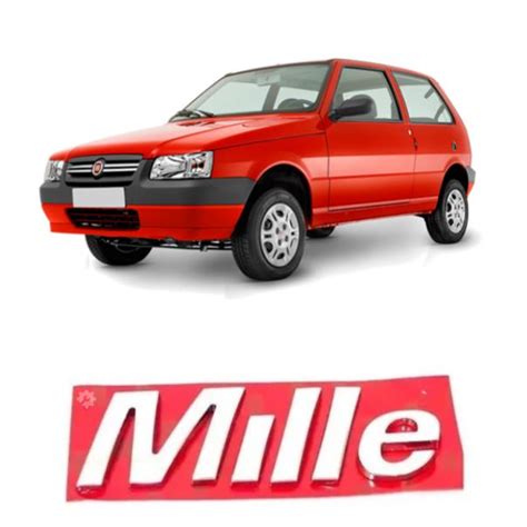 Emblema Mille Fiat Uno 2004 2007 2010 2013 Original Autorizada Pecas