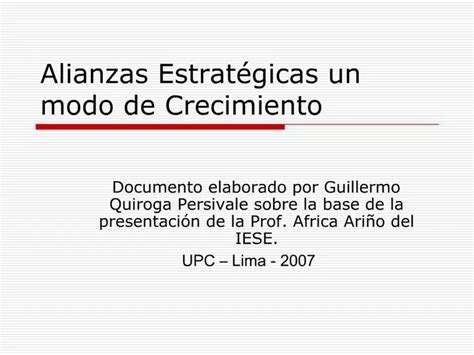 Ppt Alianzas Estrat Gicas Un Modo De Crecimiento Powerpoint