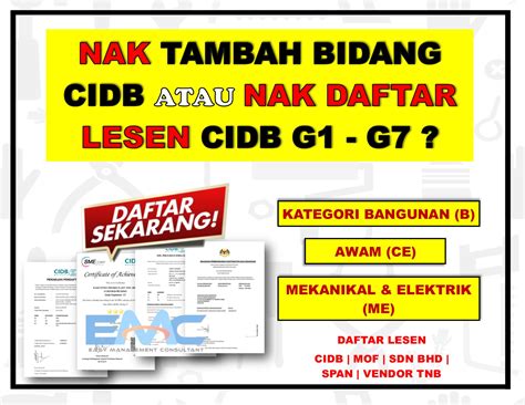 Senarai Kod Bidang Cidb 2020 Cidb Pengkhususan Kategori Elektrik Me